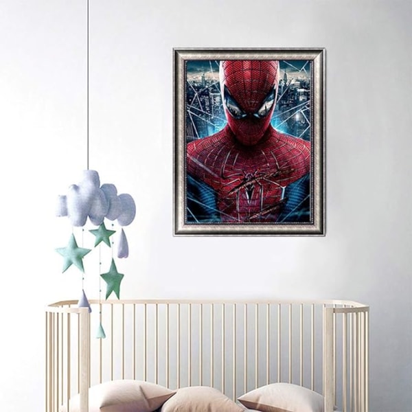 30X40CM (Spiderman) DIY 5D Diamantbroderikit, Krystall Rhinestones