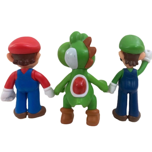 #3kpl PVC Mari Luigi Yoshi Vihreä Lohikäärme Hahmo Malli#