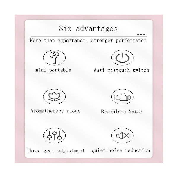 Handhållen Minifläkt Cool Aromaterapi Liten Fläkt Inbyggd Aromaterapi USB-laddning Tyst Liten Fläkt W