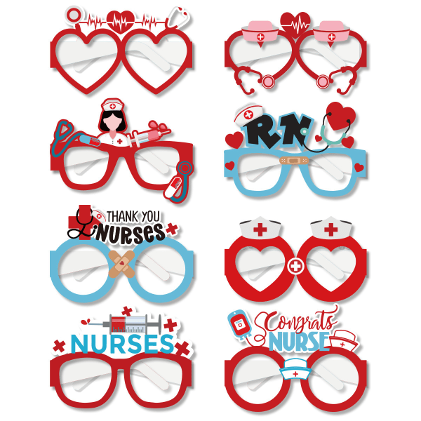 #8st Läkare Sjuksköterskor Fest Pappersglasögon Roliga dekorationer Shootin#