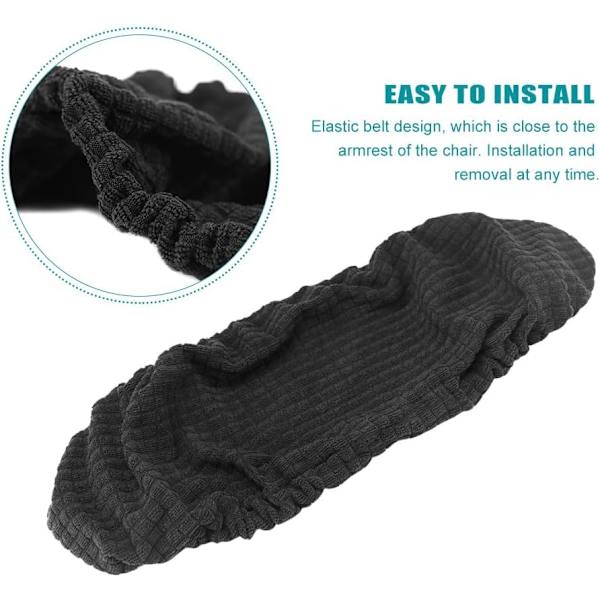 #Svarta kontorsroterande stolsarmstödsskydd, 1 par elastiska stolsarmstöd #