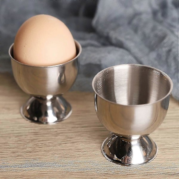 Eggeglass Sett For Harde Myke Kokte Egg Rustfritt Stål Eggebrett Holder Kjøkkenverktøy - 4 stk