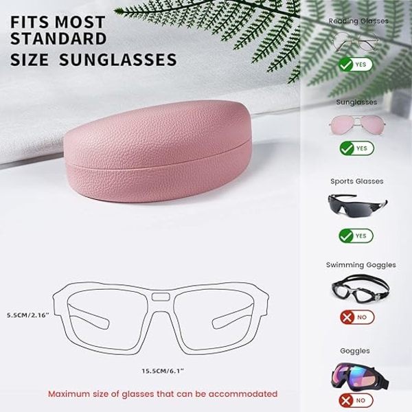 /#/Stressresistent læder hård solbriller etui (Pink), Stor Clas/#/