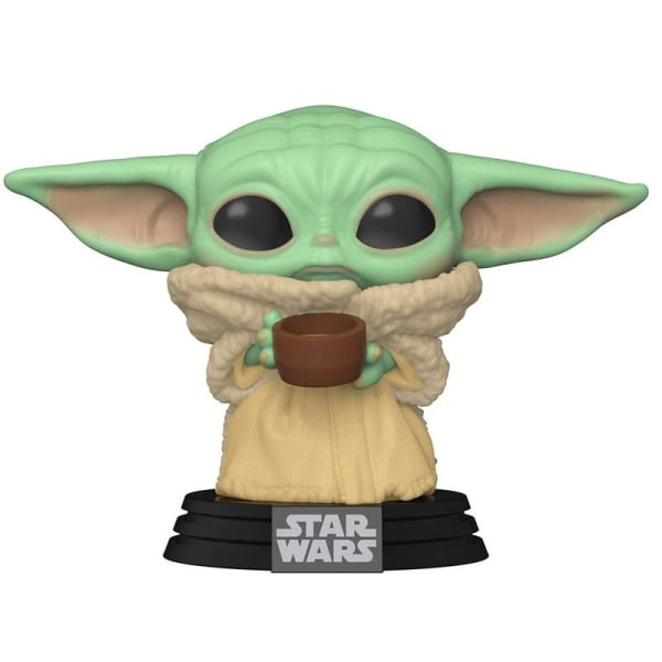 Funko Pop Star Wars Baby Yoda med Skål, Äter Groda & Halsband