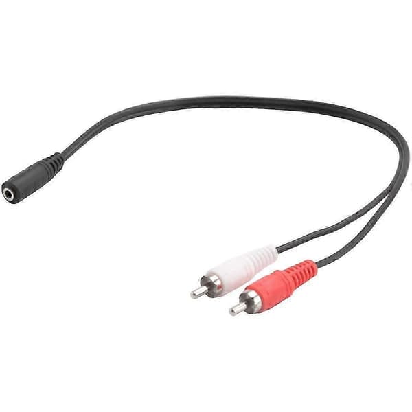 3,5 mm stereo hun til 2 han AV-kabel ekstra lydadapterledning