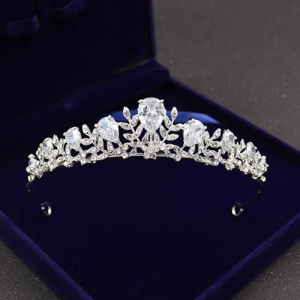 #Zirkon Brudeslør Tiara Krone Legering#