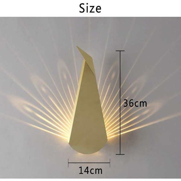 *Moderne væglampe indendørs LED påfugl væglampe mode kreativ D*