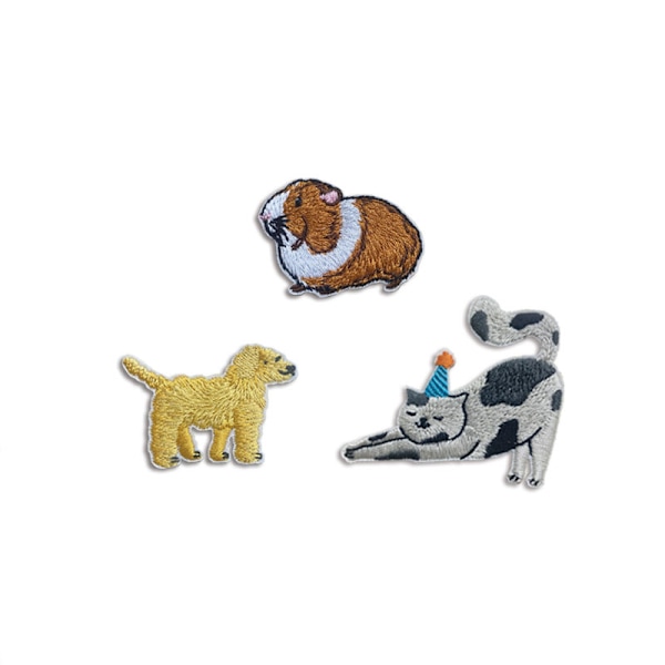 /#/20 badges broderede med søde dyremotiver til syning og/#/