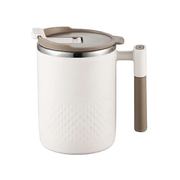 Te-kopp med sil Isolerad mugg med handtag Termosmugg med filter och lock 450ml, 304 rostfritt stål, PP-plast Termos Tumbler (Beige,1