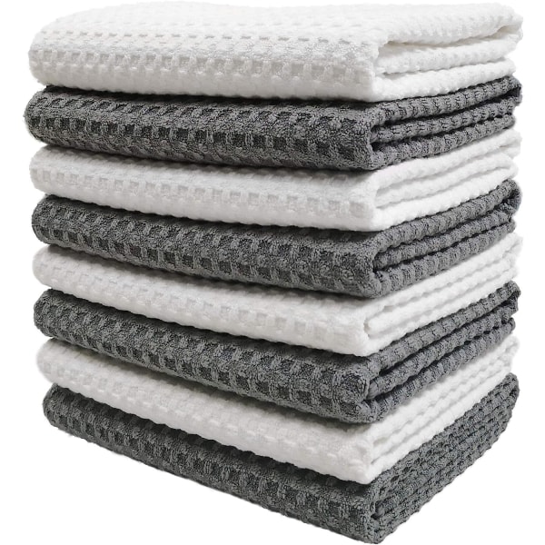 Premium Mikrofiber Kjøkkenhåndkle Wafflevev, 6-pakning (