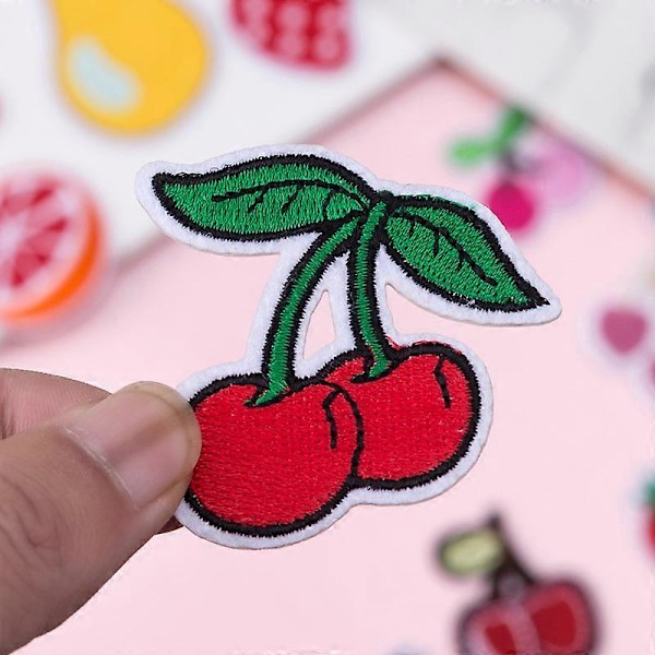 Broderade Fruktmärken (set om 16), Söta Frukt Stryk-på/Sy-på Märken Applikationer För Kläder, Klänningar