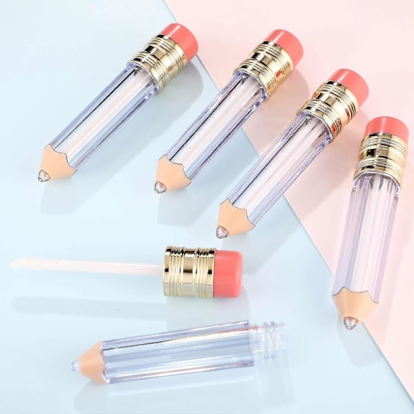 24 Stycken 5 ml Tomma Läppglansbehållare Pennformade Återfyllningsbara Läppbalsam Behållare Söta Flaskor för Kvinnor Flickor DIY Kosmetika