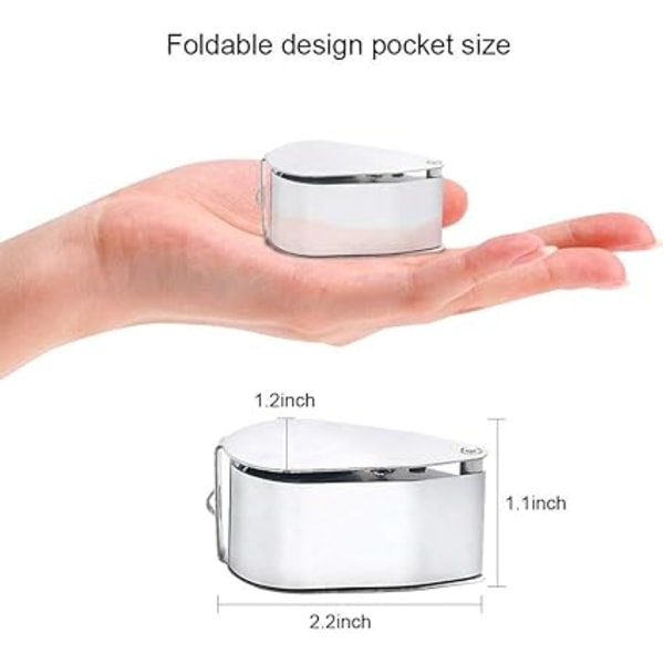 40X Vikbar Förstoringsglas, Helmetall Upplyst Smyckeslupp, Bärbar