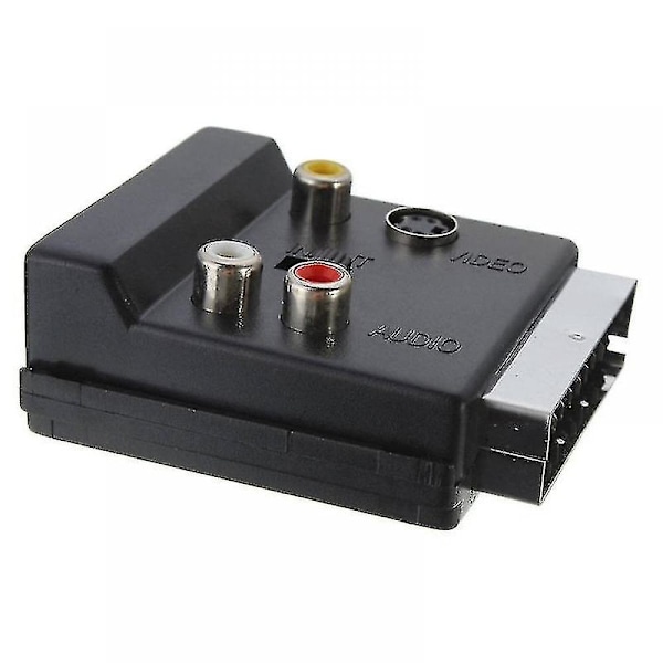 21-stifts Scart till 3 Rca S-video Audio Video Adapterkabel med In/ut-knapp