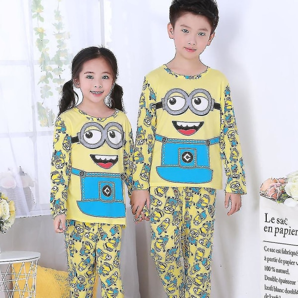 Tecknade Pyjamas Set Barn Flicka Pojke Lång Pyjamas Pjs Sovkläder Nattkläder