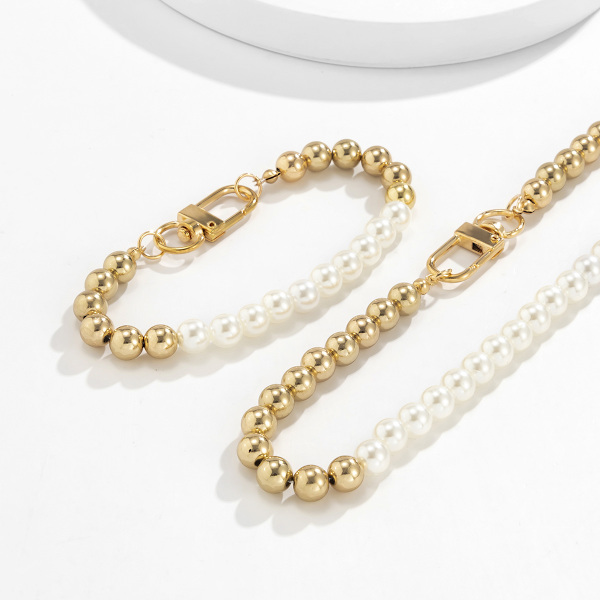 Halsband för män med pärlor, minimalistisk kragekedja, unisex pärlkedja
