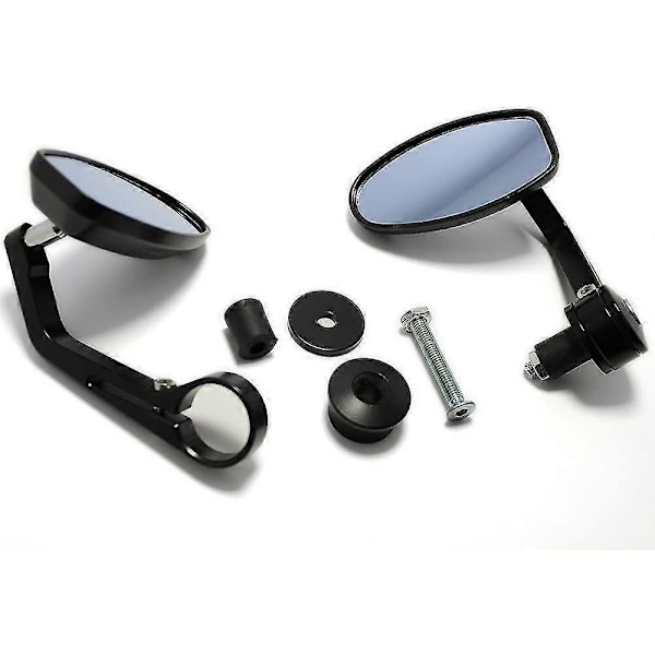 Sort 7/8\" 22mm Runde Motorcykelspejle Styr Ende Sidespejle Til Scooter Street Bike Cb1000r Cb1300cb600f Cbf600 Cbr125r Cbf125
