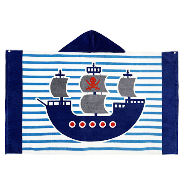 /#/Badlakan med huva för barn (76*127cm Blå Piratskepp) - Pojke Gi/#/