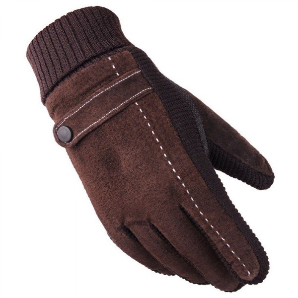 #Brune varme vinterhandsker, vindtætte herrehandsker#