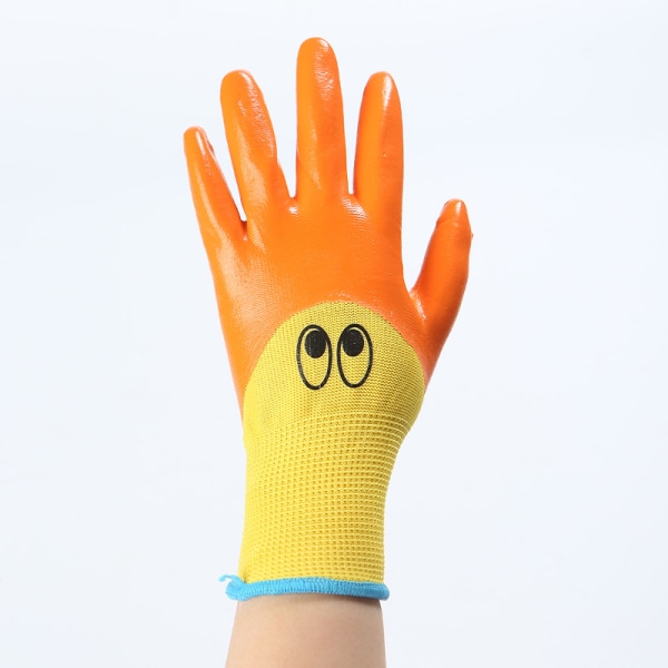 /#/för barn: 1 par arbets handskar (med handflata beläggning) i stretchtyg för trädgårdsarbete och mer/#/