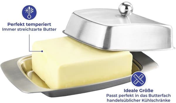 #Smørboks i rustfritt stål 304#