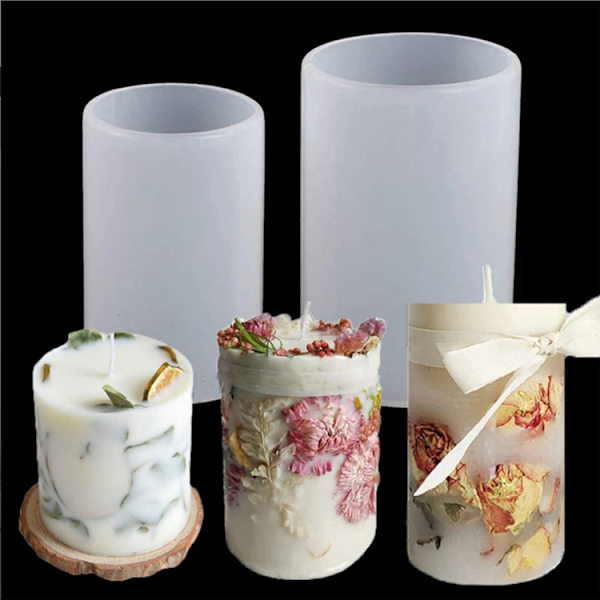 #2-pak DIY - Tredimensionel Cylindrisk Lys Siliconeform#