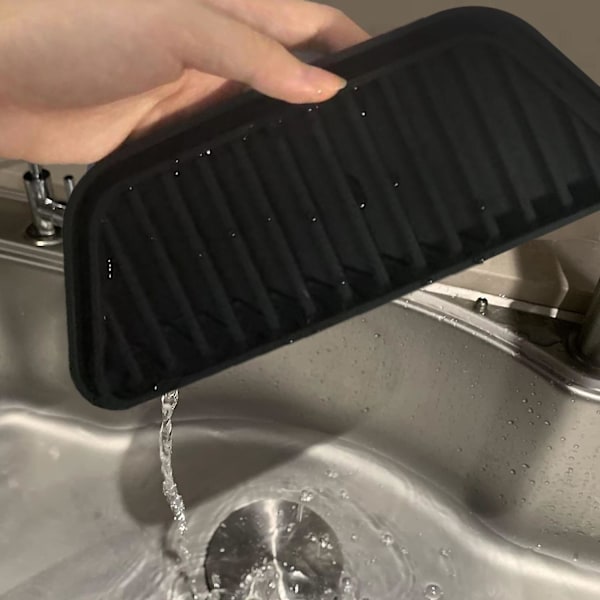 Kylskåpsdroppfångare, Skydd för is- och vattendispenser, Spillbricka för kylskåp, Vattenuppsamlare för dränering 2-pack (Rektangulär, Svart)