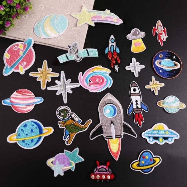 23PCS Airplane Shape Iron-On Brodered Patch - Brodered Pat