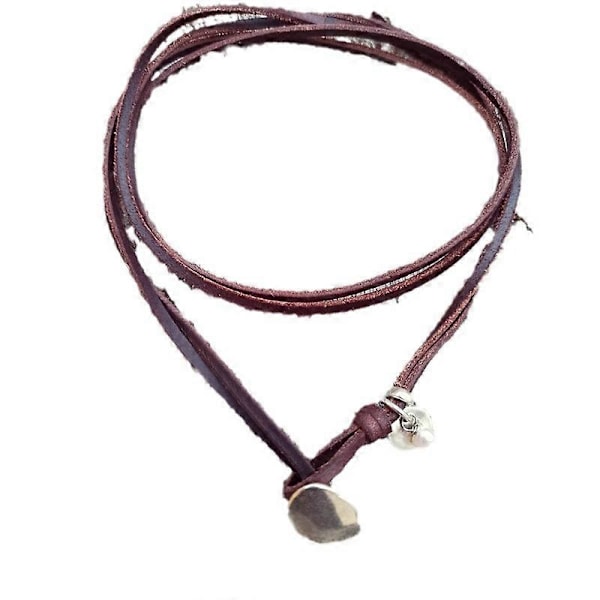Boho-kaulakorut naisille Ruskea mokkanahkainen choker-kaulakoru naisille Trendikäs boho-kerrosnahkakaulakoru Länsimainen turkoosikaulakoru Boho-kaulakorut korut
