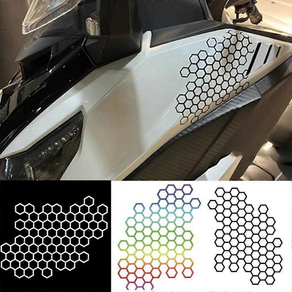 Honeycomb Type Mærkat, 3 stk. Bil Baglygte Lampe Klistermærker, Forlygte Baglygte Tone Ekstra Stor Rulle, Honeycomb Baglygte Klistermærker, Moto