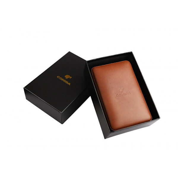 *Bærbar Cigaræske Cedertræ Cigar Cutter Lighter Etui Kreativ Rejse Cigar Værktøj Læder Etui Brun Samling Æske*