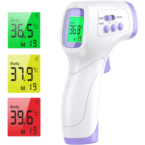 Panntermometer för vuxna, kontaktlös termometer med LCD-display