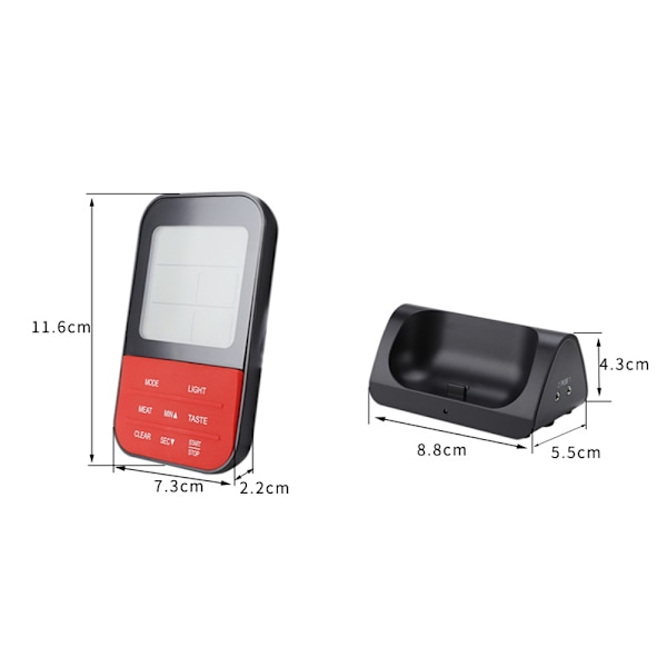*Digital kötttermometer, trådlösa Bluetooth-grillprober, LCD-skärm för ugn, kök, grill*