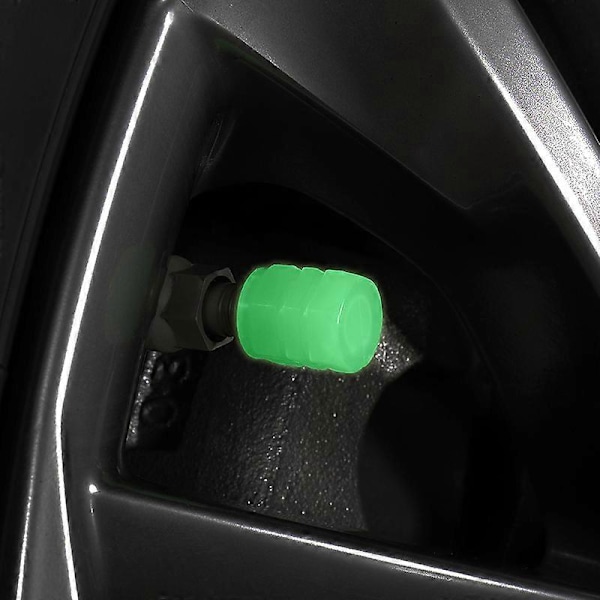 12 kpl auton fluoresoivia venttiilihattuja, yleismalliset auton fluoresoivat venttiilihatut, ABS-muovia autoon, pyörään, moottoripyörään, vihreä