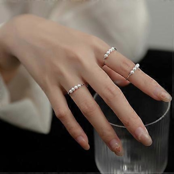 Ångestring i rostfritt stål, antistressring för damer, silver