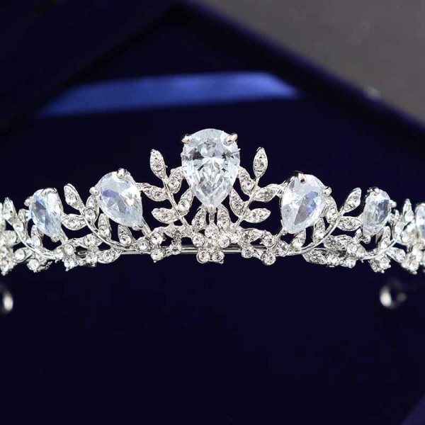 #Zircon Brude Tiara Crown Alloy#