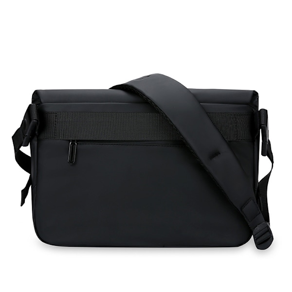 Sort herretaske, 20 cm høj × 30 cm bred × 7 cm tyk forretningstaske