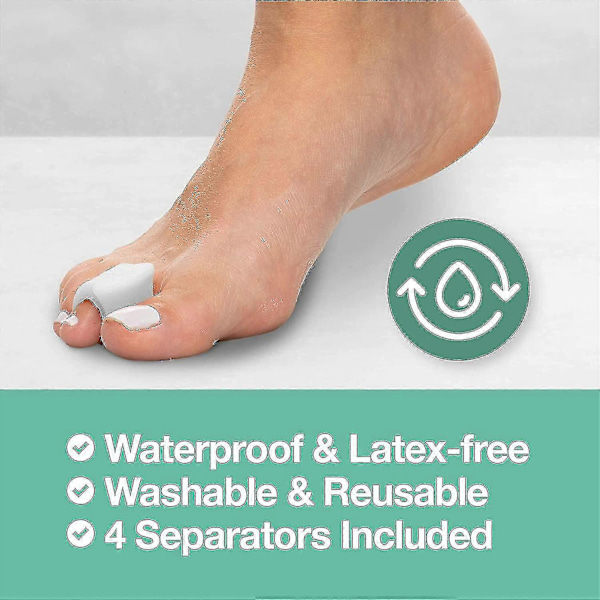 8 stk. Tåseparator for overlappende tær, hallux valgus, stortåjustering, støtter og avstandsstykker