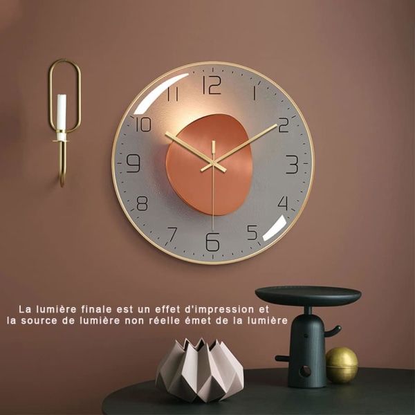 Modern Silent Wall Clock, 30cm Diameter Wall Pendel, Round Digi