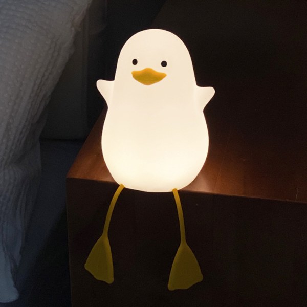 /#/Baby And Duck Natlampe LED Natlampe Til Børn Børneværelse Indretning Måge Sengelampe Justerbar USB Silikone Børnelampe Varm Sove Lampe/#/