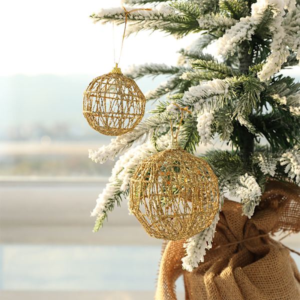 #Julepynt gullkule ornament 8 cm/3 stk#
