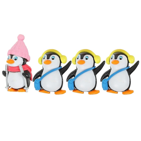 4 kpl Sarjakuva Pingviini Kakun Koriste Söpö Pingviini Nukkekoriste Jälkiruokaan