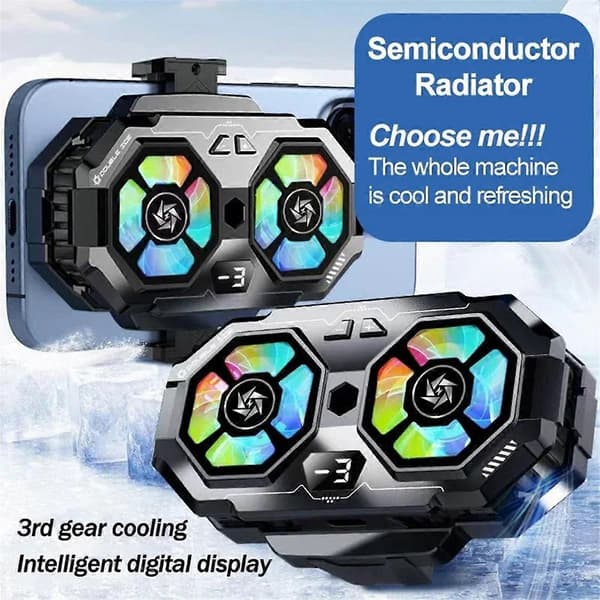 SL-22 Universal Dual-Core Radiator Semiconductor Icing Cooling Lyd Digital Display Mobiltelefon Kjøleradiator
