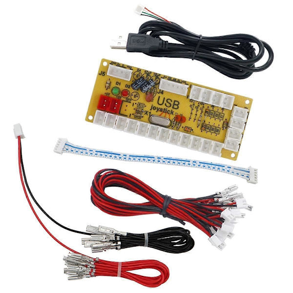 5V LED Nullforsinkelse Brett Arkadespill USB-koder til PC for Joystick Kontroll Trykknapp Tilkoblingskabel