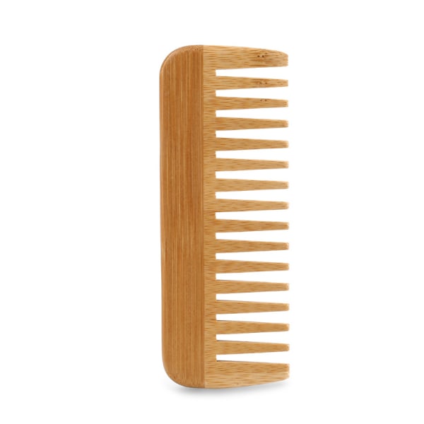 Two - small natural wood wide tooth comb for thick, curly or wav