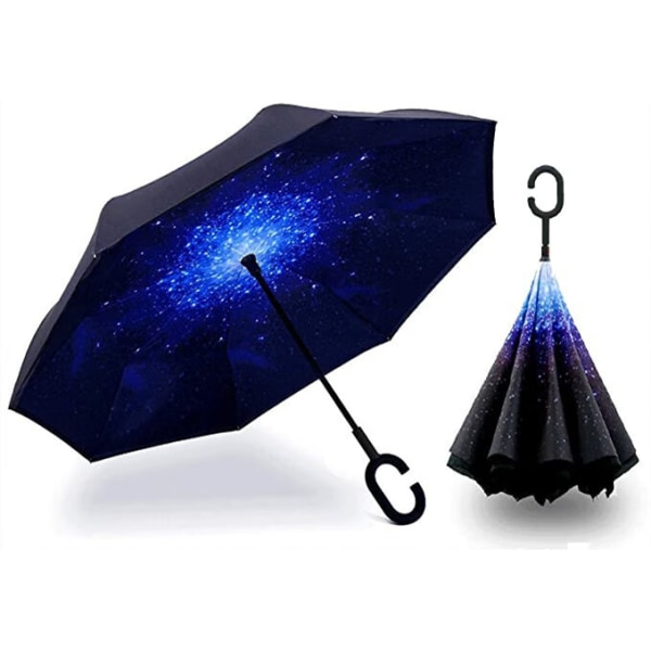#Invertert omvendt opp-ned paraply med C-formet håndtak Anti-UV vanntett vindtett regnparaply for kvinner og menn.#