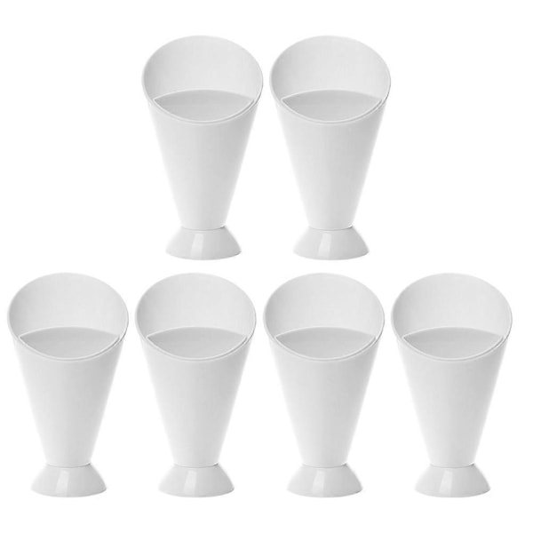 6 stk. Fransk Frites Dyppe Kop Kegle Dyppe Kop Plast Ketchup Kop PP Salat Kop