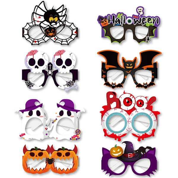 #8 stk Halloween Papirbriller Dekorasjoner Fotoboks Skyting Pro#