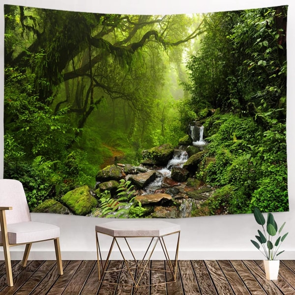 Soveværelses dekorative vægtapet - Tropical Forest Nature Ec