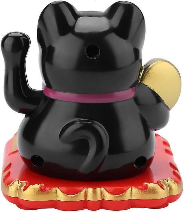 Solcellsdriven Lyckokatt med Vinkande Arm Maneki Neko Förmögenhet Välkomnande